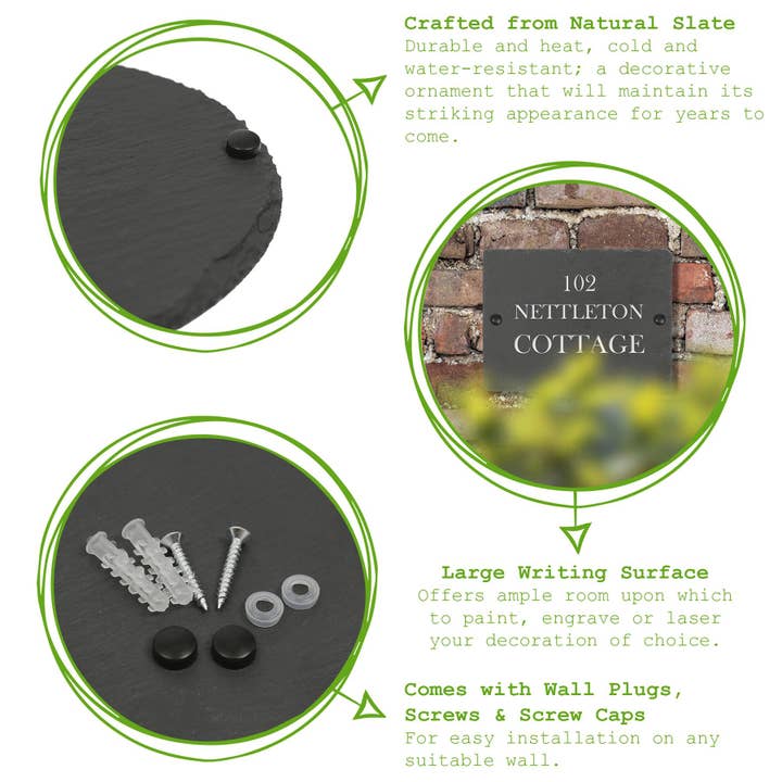 Rinkit Ltd – wholesale Outdoor sign – Oval Blank Slate House Sign - 20cm x 15cm2