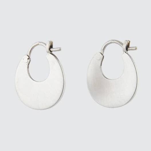 Flat Crescent Hoop Earrings for wholesale by Jane Diaz NY