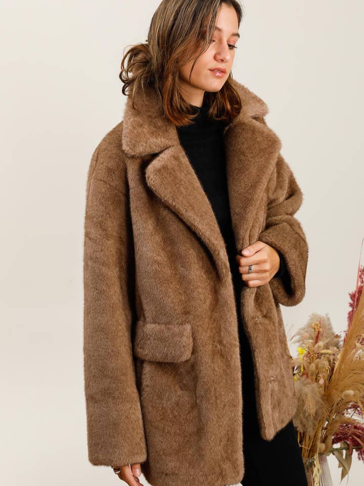 DIX-ONZE - Wholesale Fur/Faux Fur Coat - Women's - Soft Effect Fur Jacket – Chic & Versatility5