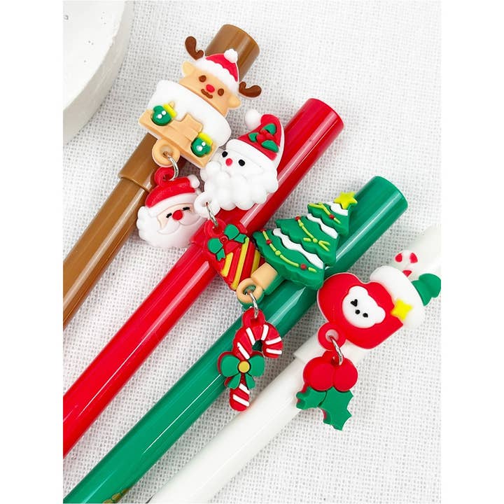 MIX COLOR Christmas Character Charm Ballpoint Pen for wholesale on Faire