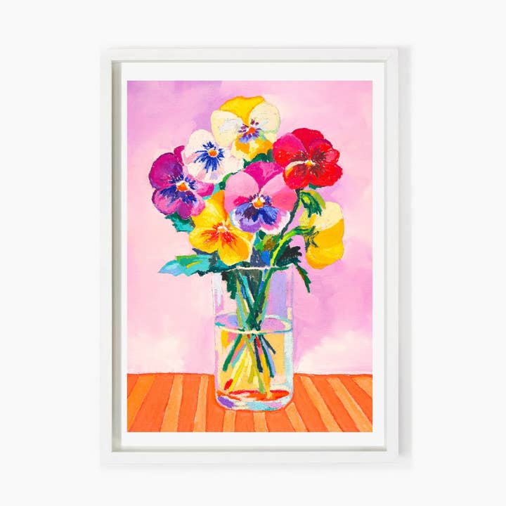 Pansies In Wonderland Art Print for wholesale by Julia Ockert