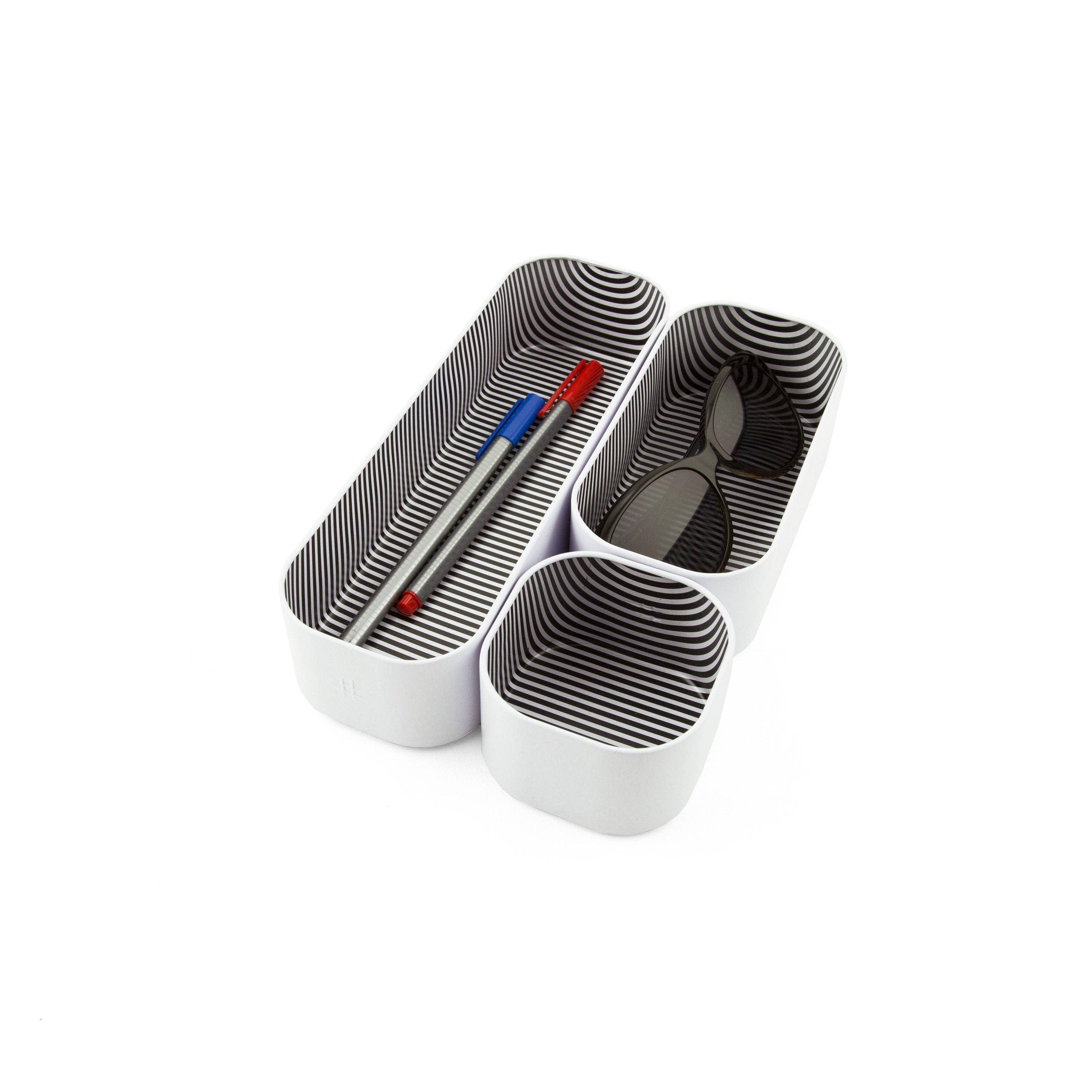 Three by Three Seattle - Wholesale Drawer Organizer - metal stacking bins + drawer organizers sets of 3 small 2"13