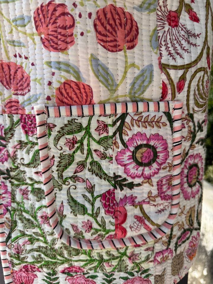 bhavnas boutique - Vente Veste – femme - Gilet sans manches matelassé en coton pur patchwork4