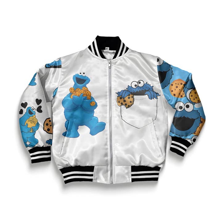 Men's Cookie Monster pocket Bomber for wholesale by Dimi Rogue
