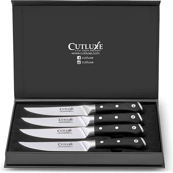 Cutluxe - Wholesale Knife Set - Straight Edge Steak Knives Set | Artisan Series
