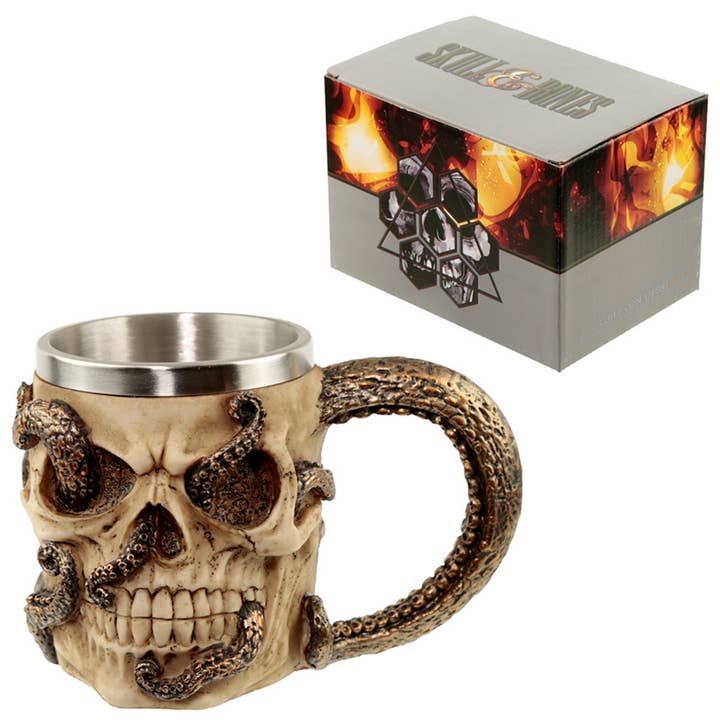 Decoratieve bronzen octopus skull tankard voor wholesale door Puckator EU
