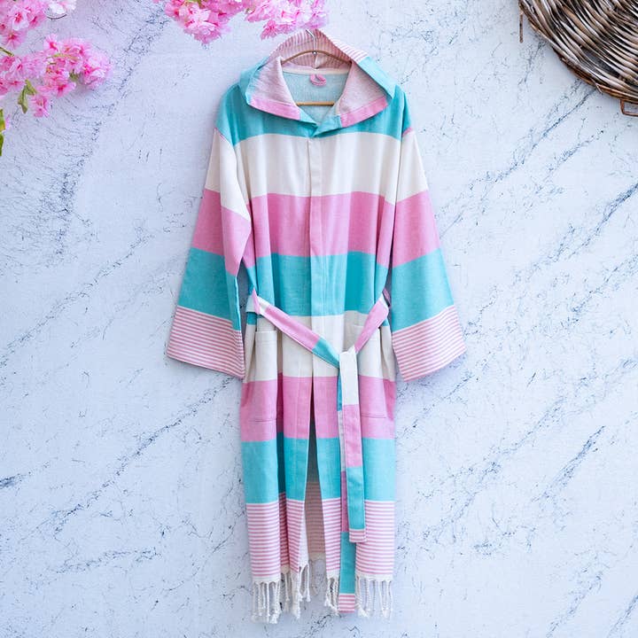 Bathrobe Turkish Cotton Light Weight Quick dry Resort Robe for wholesale by Kikoya