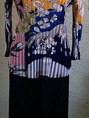 3/4 Sleeve 28” Pleated Top 192025-T for wholesale by Lou Nardi