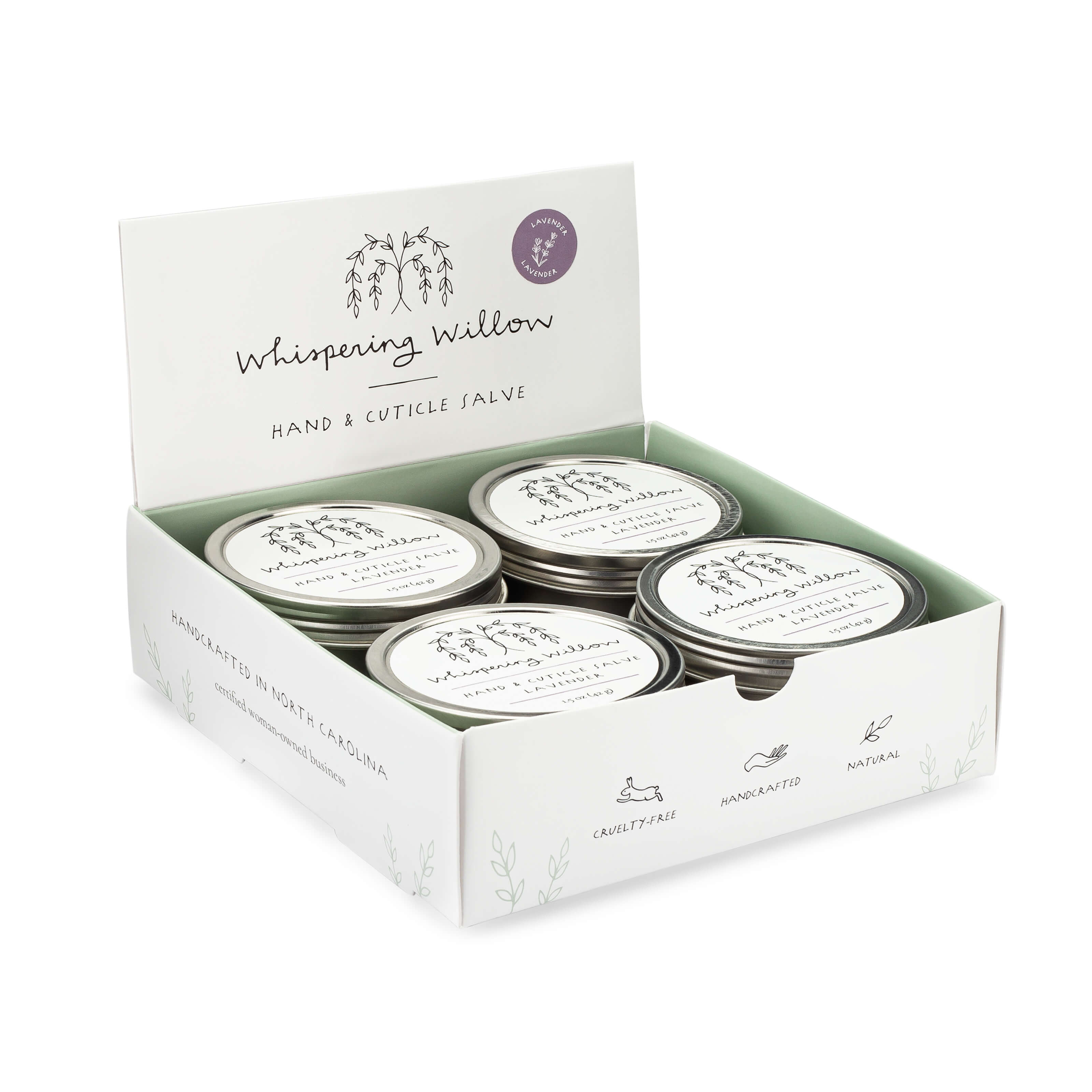 Whispering Willow - Wholesale Healing Salve/Balm/Cream - Hand & Cuticle Salve - Lavender1