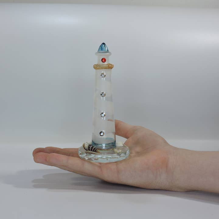 Handmade Glass Beacon of Light (Lighthouse) for wholesale by Gift Gallery Glass
