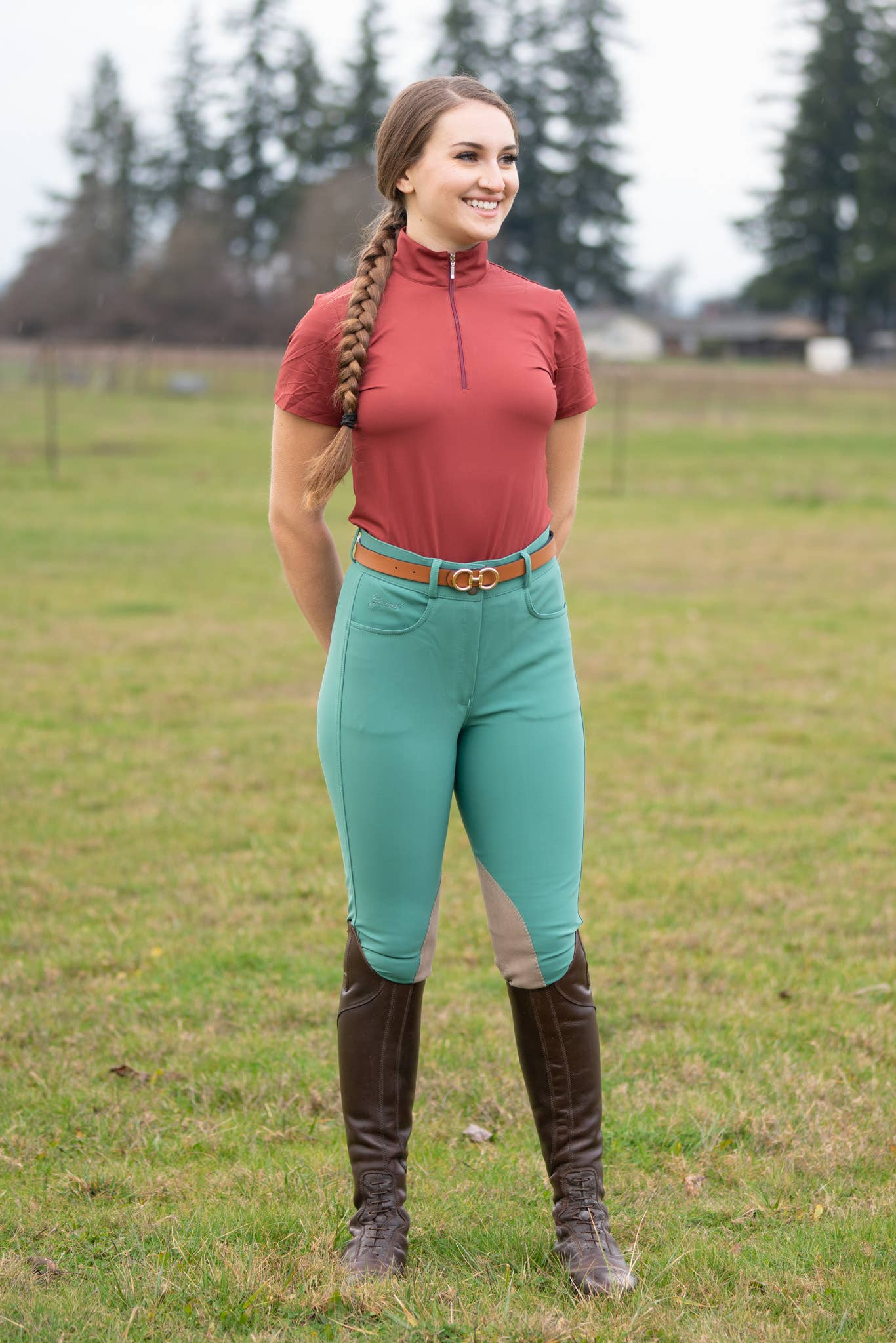 Grewal Equestrian - Wholesale Pants - Women's - Bianca Ladies Clarino Knee Patch Breeches4