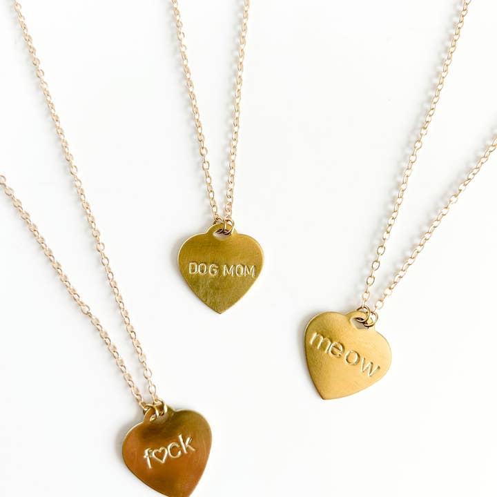 Grey Theory Mill - Wholesale Pendant/Charm Necklace - Custom Stamped Necklace-- Heart or Circle Tag **NEW CHAIN**