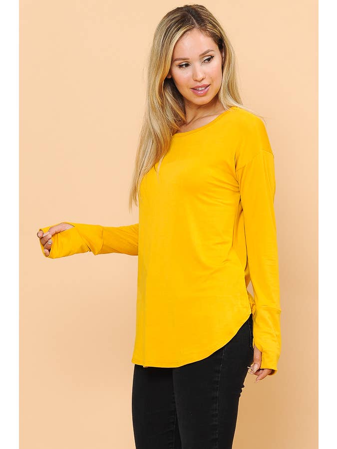 Burgundy Apparel - Wholesale Tunic - Women's - LONG SLEEVE TOP WITH THUMB HOLE29