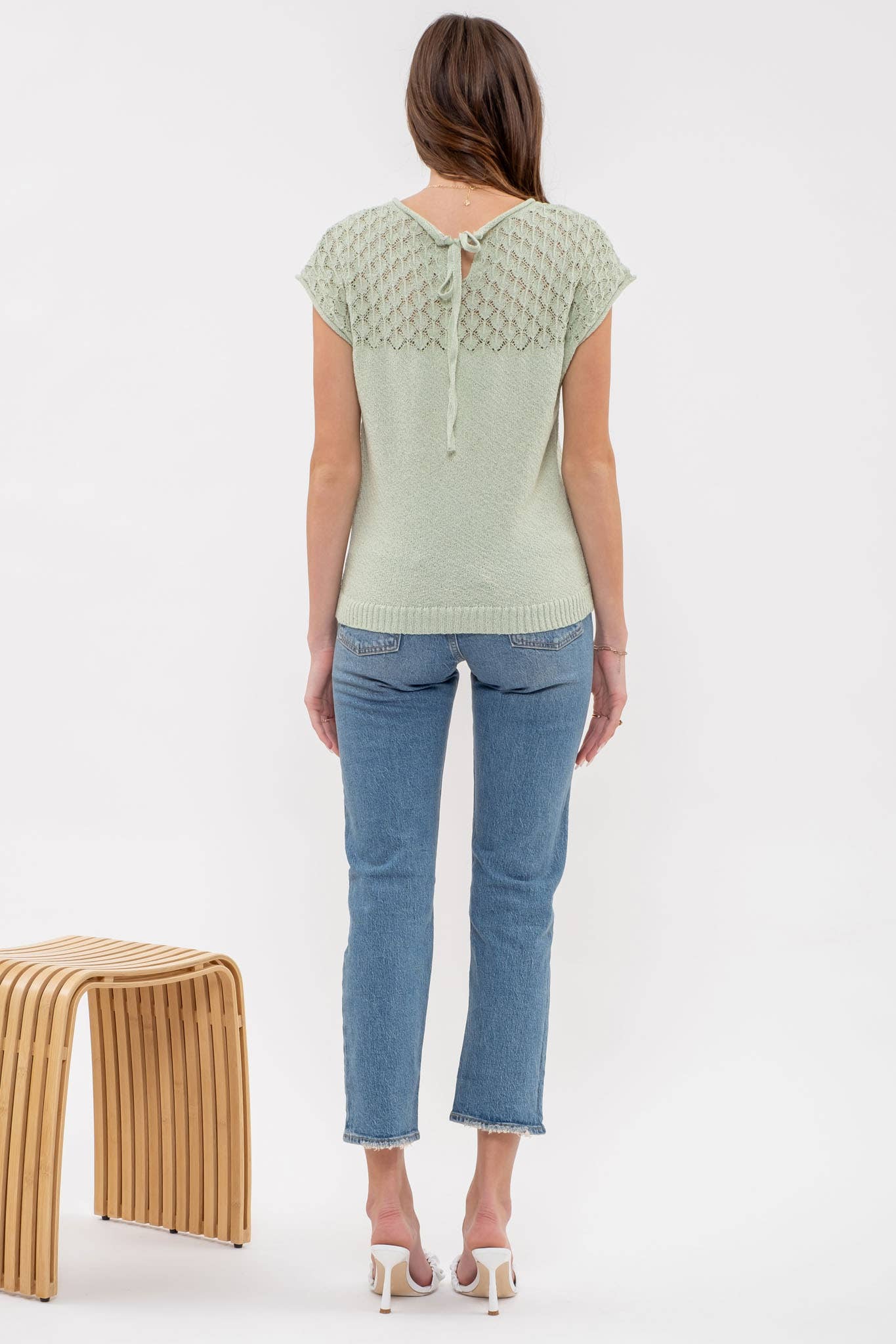 Blu Pepper - Wholesale Gebreide top - Dames - TRUI MET JUKSLUITING, GEBREIDE TOP MET OOGJES28