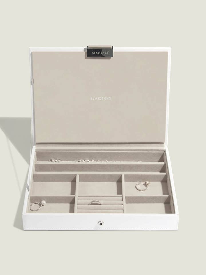 White Classic Jewellery Box Lid for wholesale by Stackers