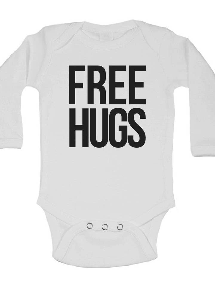 Gilets à manches longues pour bébé Free Hugs pour la vente par Little Ratbag