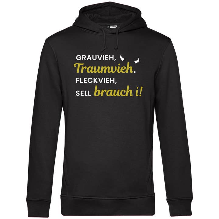 Grauvieh, drömko. Fleckvieh säljer jag behöver - Unisex Hoodie Premium för wholesale av Südtiroler Stiebele