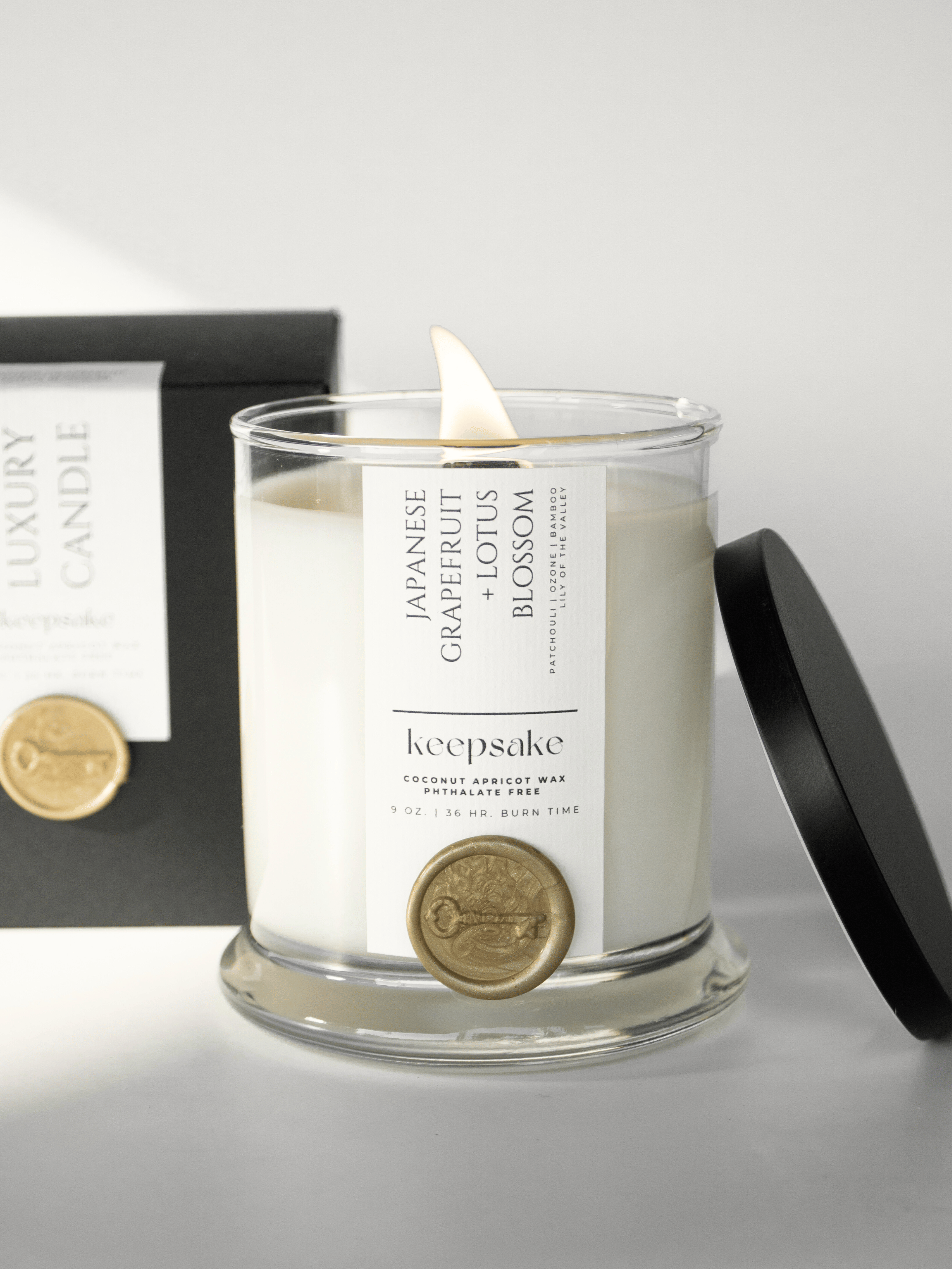 Keepsake Candle | Curated - Wholesale Jar/Filled Candle - 9 oz. Luxury Candle - Japanese Grapefruit + Lotus Blossom2