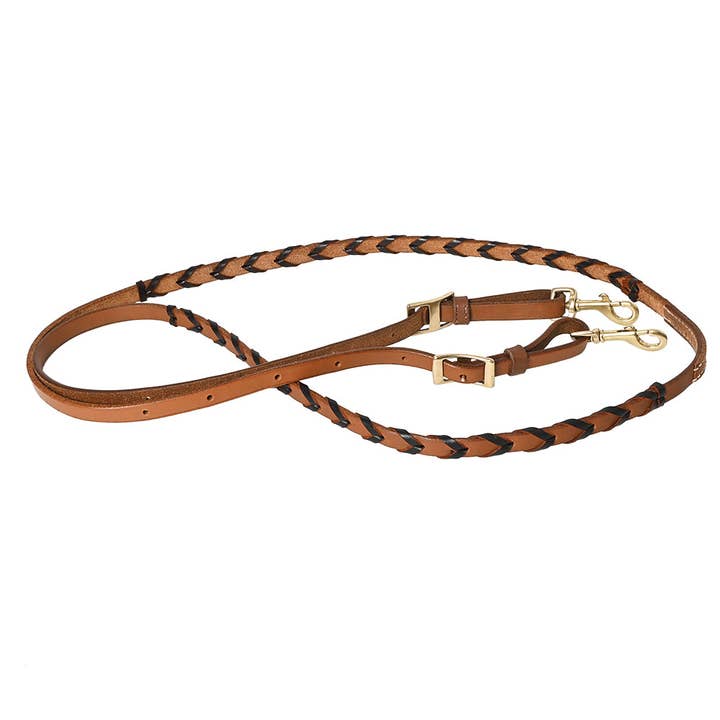 HILASON - Wholesale Horseback Riding Gear - 8 Feet Western Horse Leather Laced Barrel Roper Reins