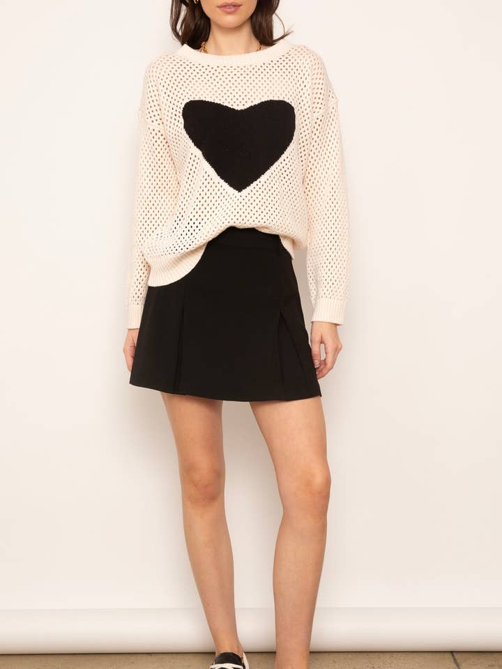 Dove Open Stitch Heart Crew for wholesale by Central Park West