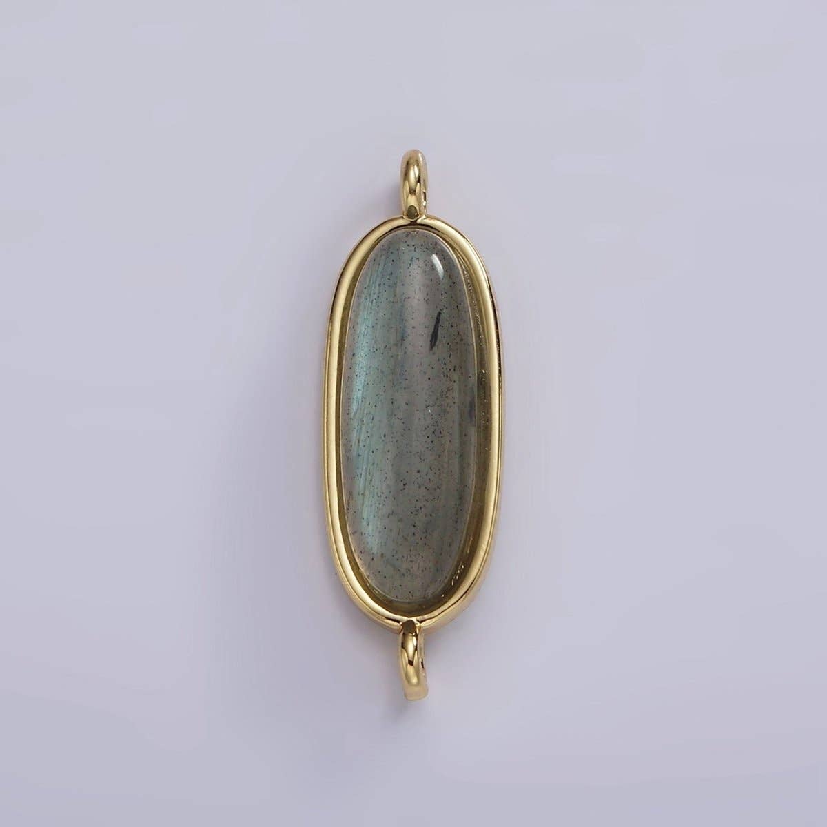 Aim Eternal - Wholesale Individual Charm/Pendant - 14K Gold Filled 24mm Natural Gemstone Oblong Bezel Connector | G229 - G2377