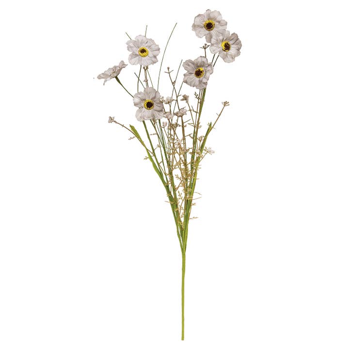 Col House Designs – Großhandel Künstliche Blumen – Wild Spring Geranien- und Grasspray, Immergrün