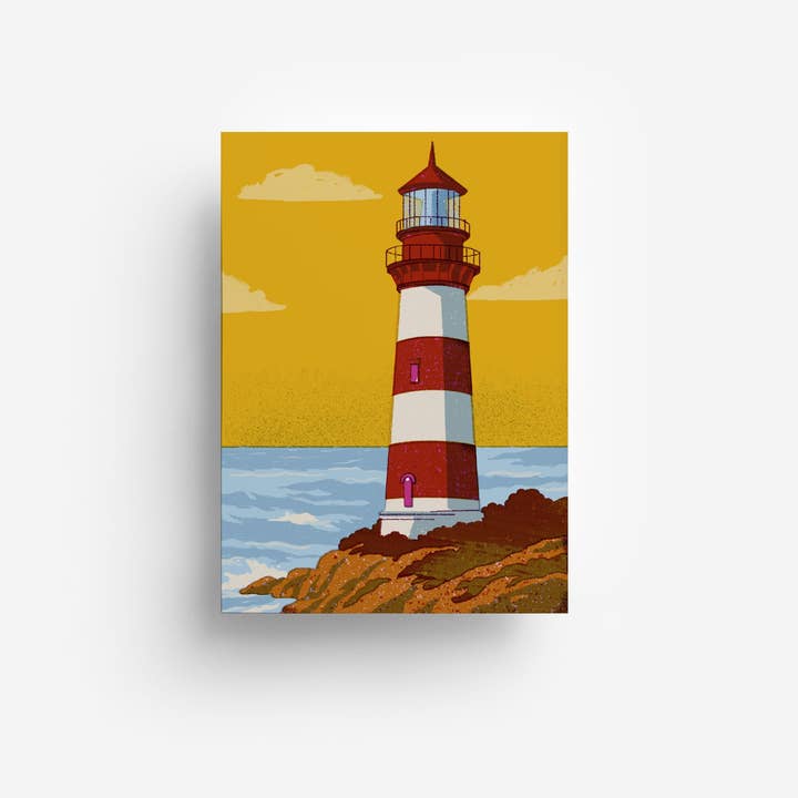 Leuchtturm-Postkarte DIN A6 für den Großhandel von jungwiealt
