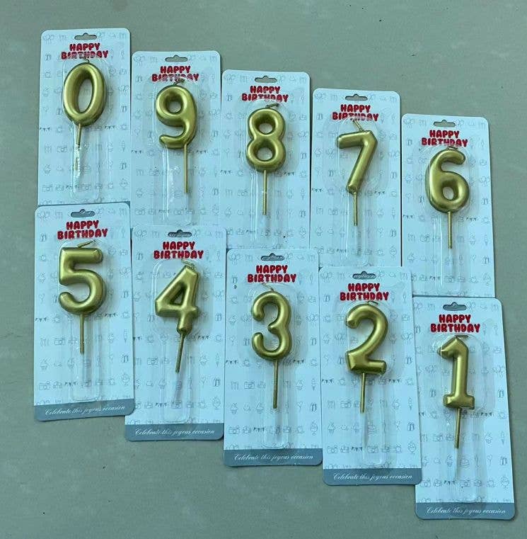 Toyventures - Wholesale Cake Candle - Gold Birthday Age Number Year Candles Cake Topper0