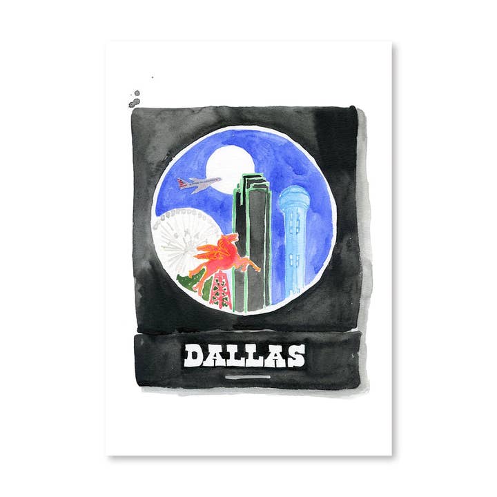 Impresión de Arte de Cajas de Fósforos de Dallas para venta al por mayor de Furbish Studio