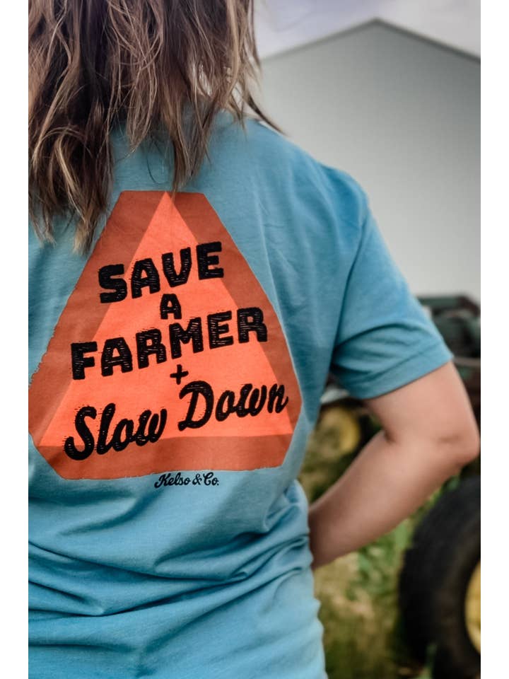 Kelso & Company - Wholesale Screen Printed T-Shirt - Women's - Save A Farmer Tee2