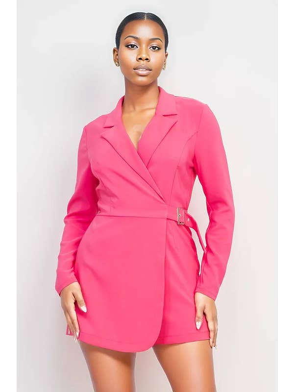 5besties inc - Wholesale Romper - Women's - Collared Blazer Romper3