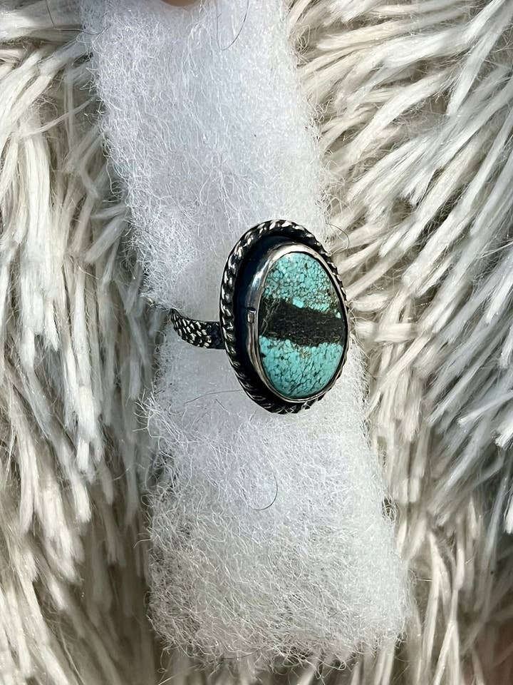 Turquoise ring size 9 for wholesale by Bare Bones Jewelry London