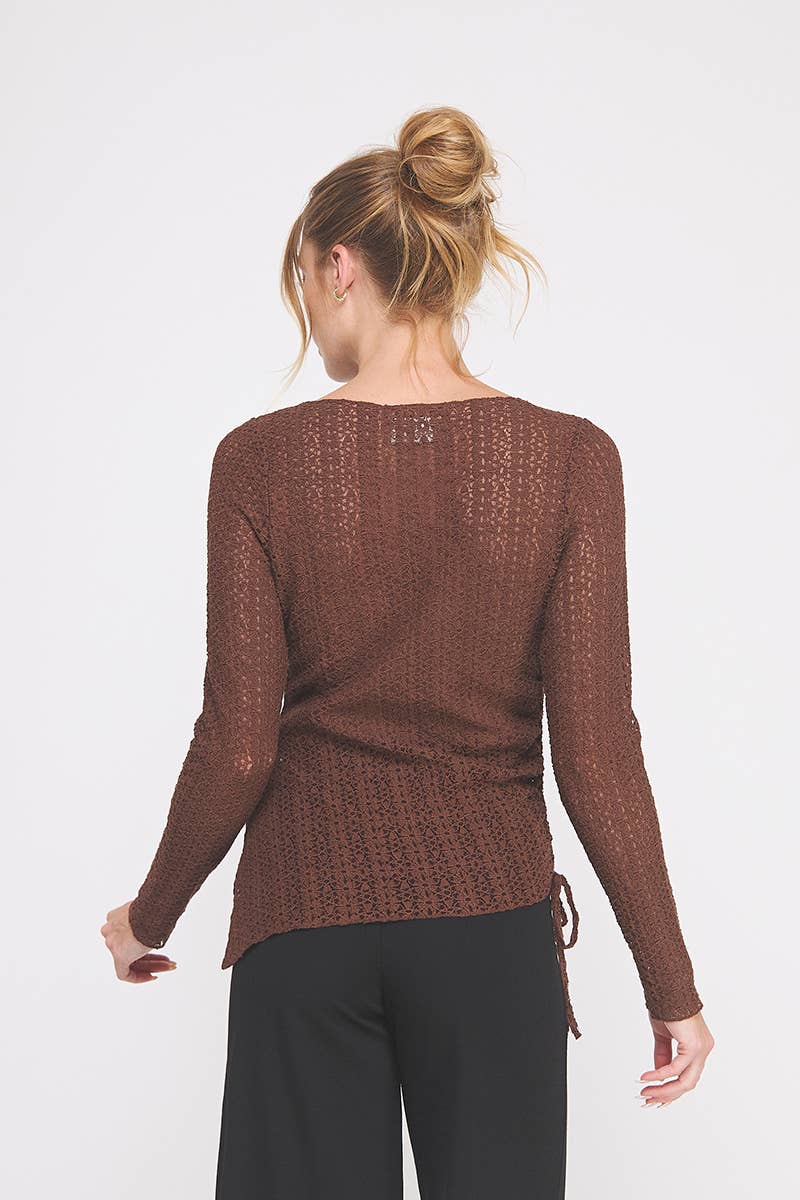 Allie Rose - Venta al por mayor Jersey corto de punto - Mujer - Cuello barco de encaje tejido2