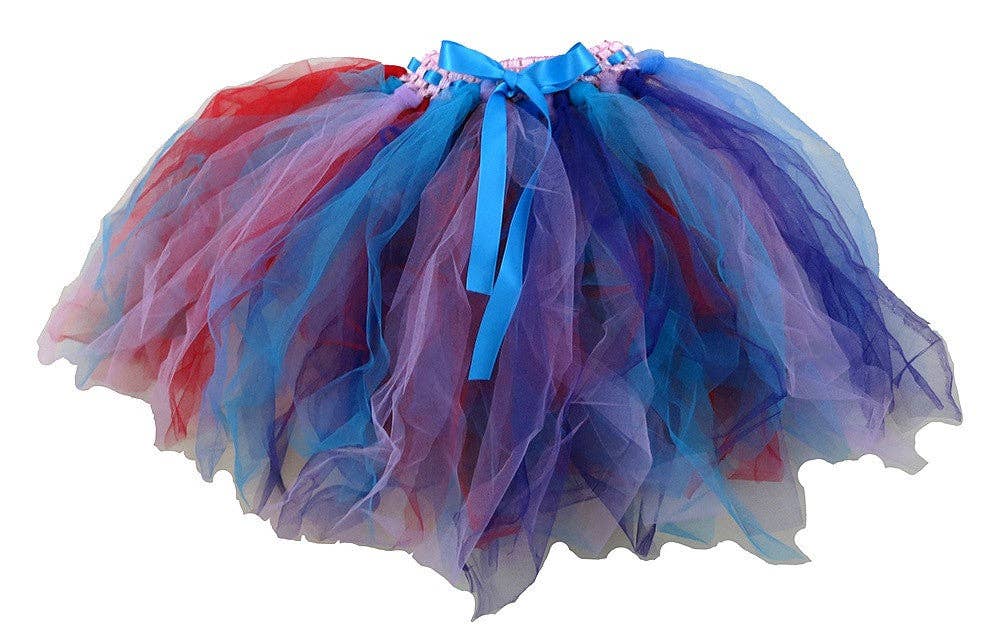 Wenchoice – wholesale Tutu - Barn – Rosa Virkad Midja Handband Regnbågs Tyllkjol1