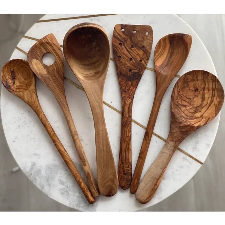 Trabelsi Wood Design – Engroshandel Køkkenredskabssæt – Køkkenudstyr Set, slev, madlavning skeer, Spatel1