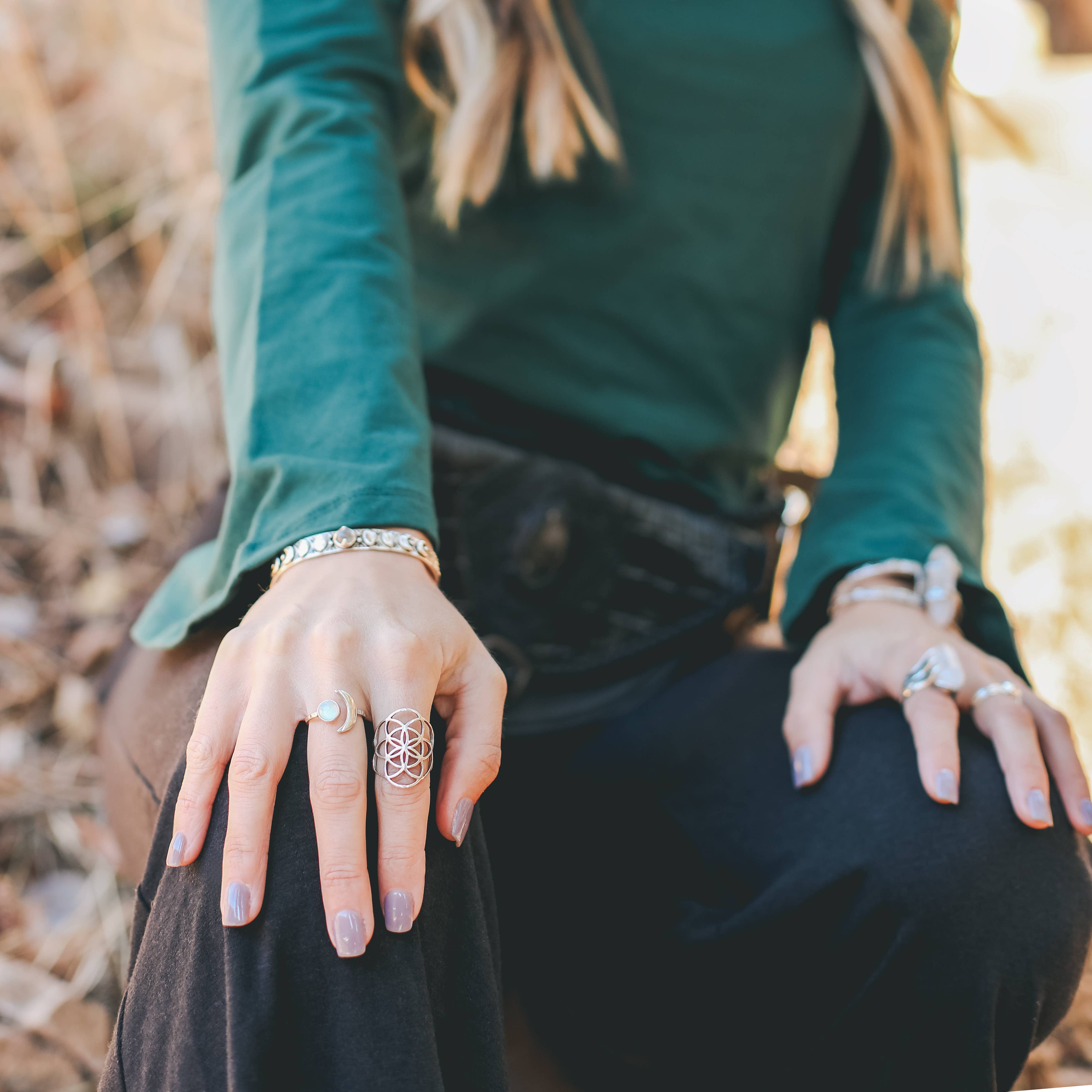 Hiouchi Jewels | Rose & Bolt Grateful Dead Jewelry - Wholesale Signet Ring - Seed of Life | Silver2