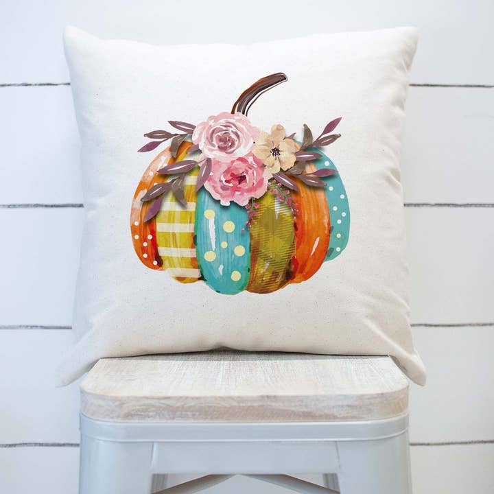 Kissenbezug mit Kürbismuster, Vintage-Bauernhaus für den Großhandel von Rising Tide Vintage