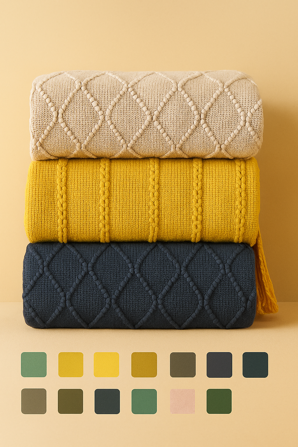 Fennco Styles – Manta para sofá por atacado – Manta Lance Rhombus Diamond Malha 50x60 Polegadas4