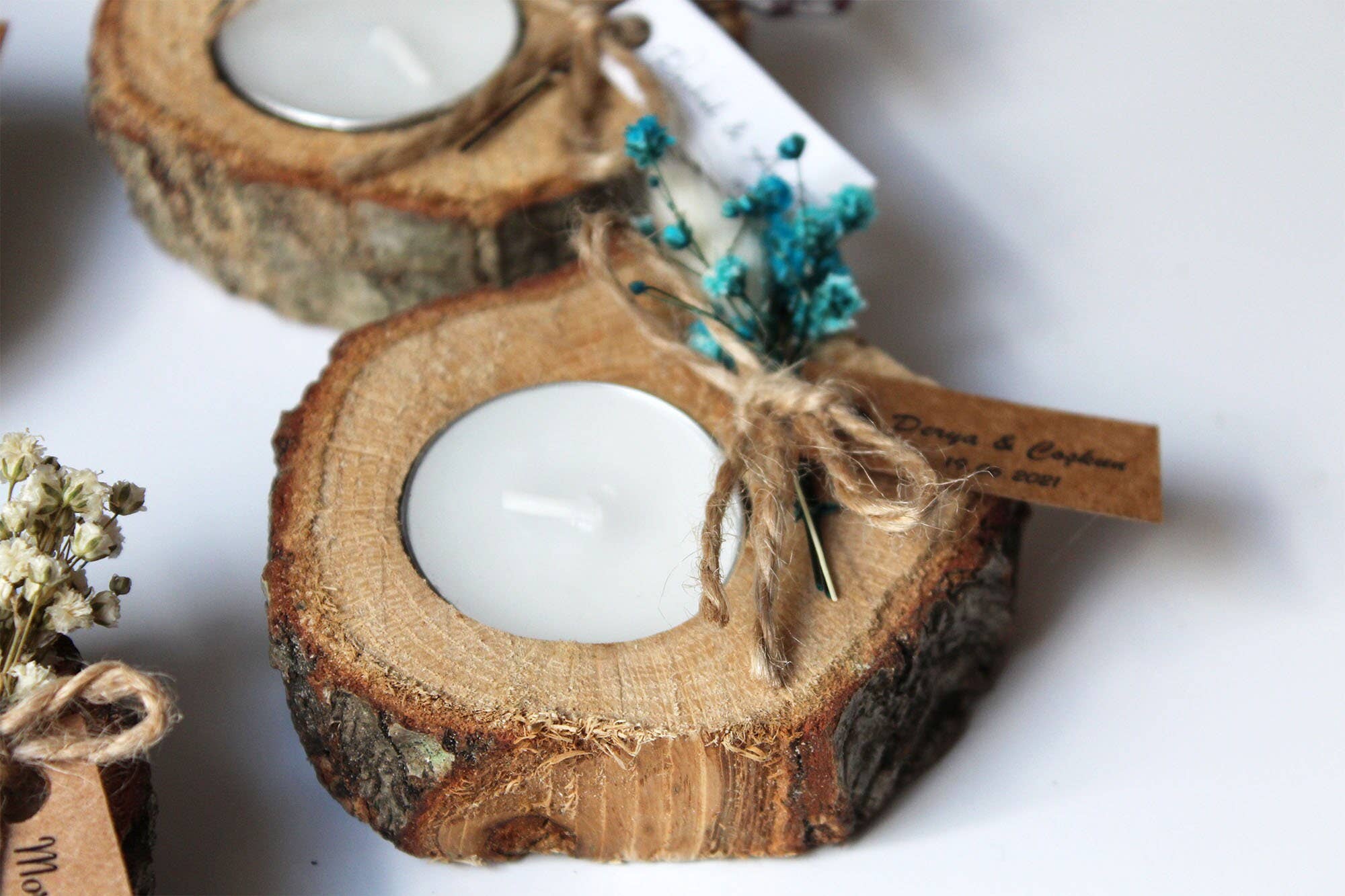 Uniq Favors – Engroshandel Gæstegave – Træ stearinlys favoriserer, fyrfadsstage, personlig gave1