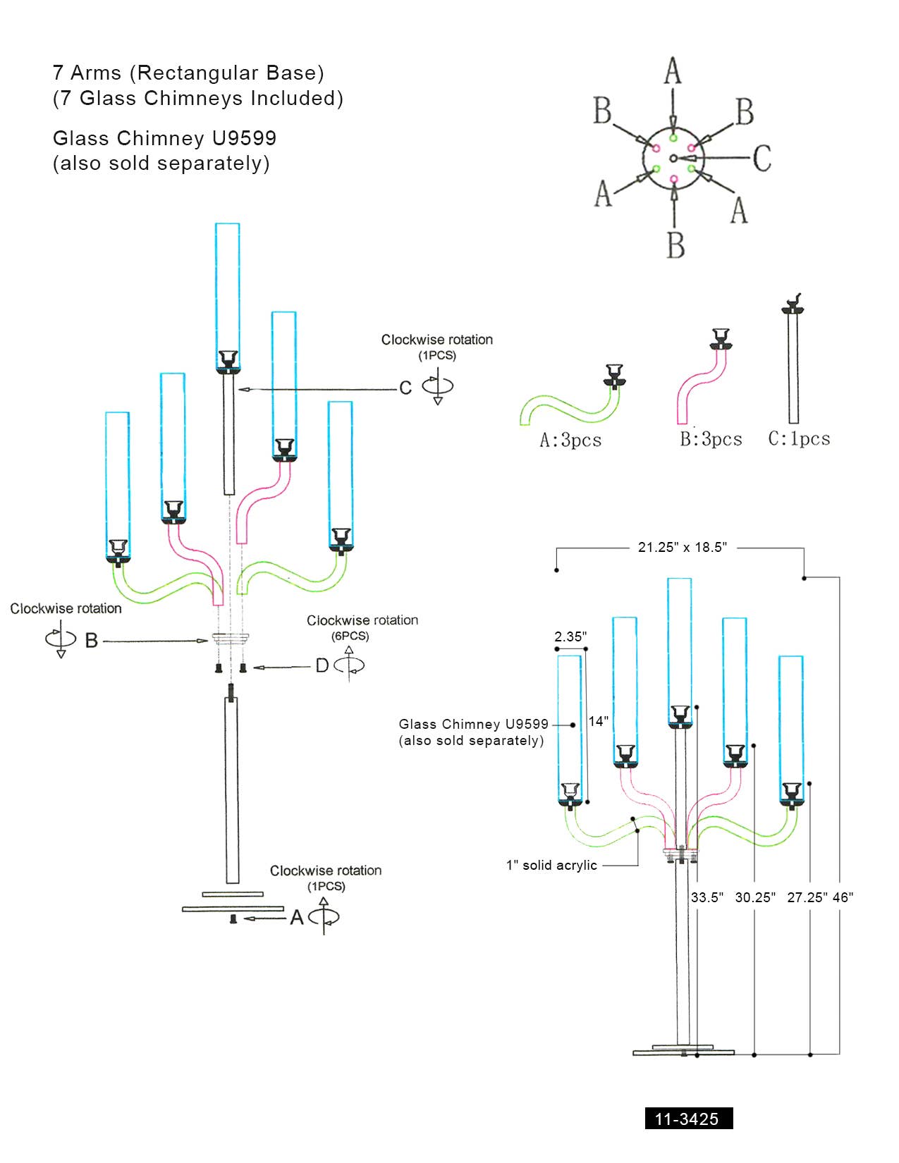 Galore Home - Wholesale Candle Holder - Chandelier Luxe Candelabra2