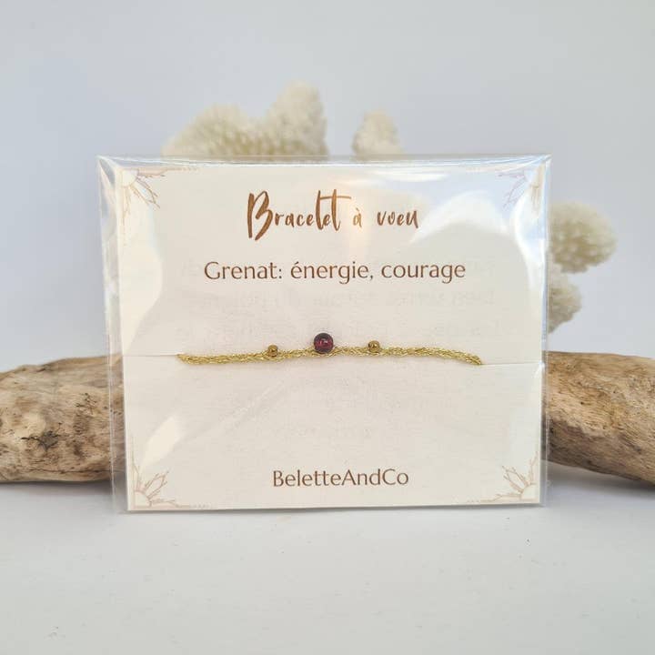 Garnet ønske armbånd - guldtråde for engroshandel hos BeletteAndCo