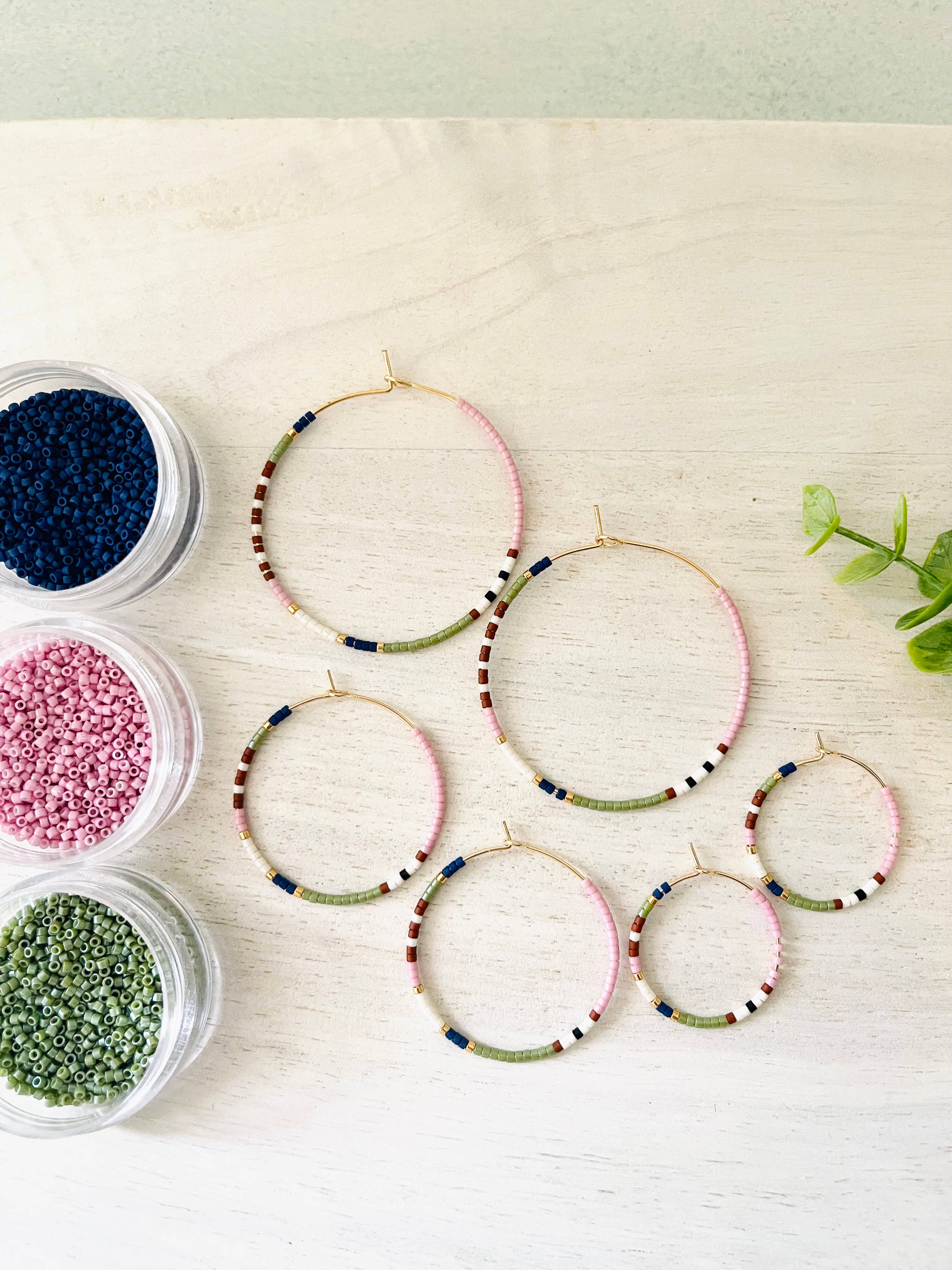 Girls Day Out by Amy Houston - Wholesale Hoop Earrings - Woodland Sunset Miyuki  glass beaded hoop earrings 2