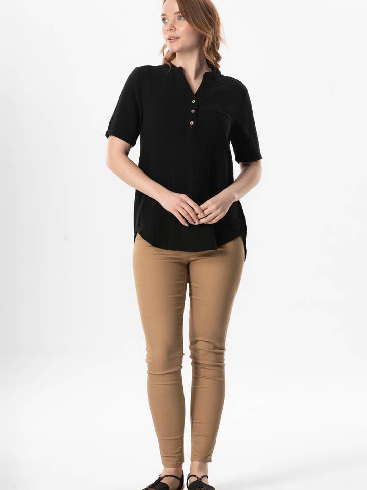 GLG Short Sleeve Blouse (151.511.04); 100% Cotton for wholesale by Fulmarix