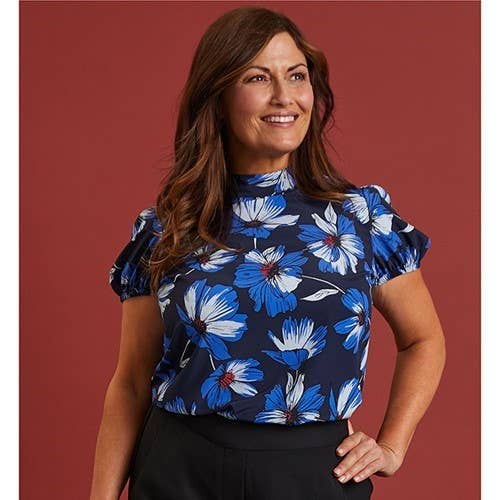 Sugar Lane Emily Blue Flower Top Size M/L for wholesale by Jolea