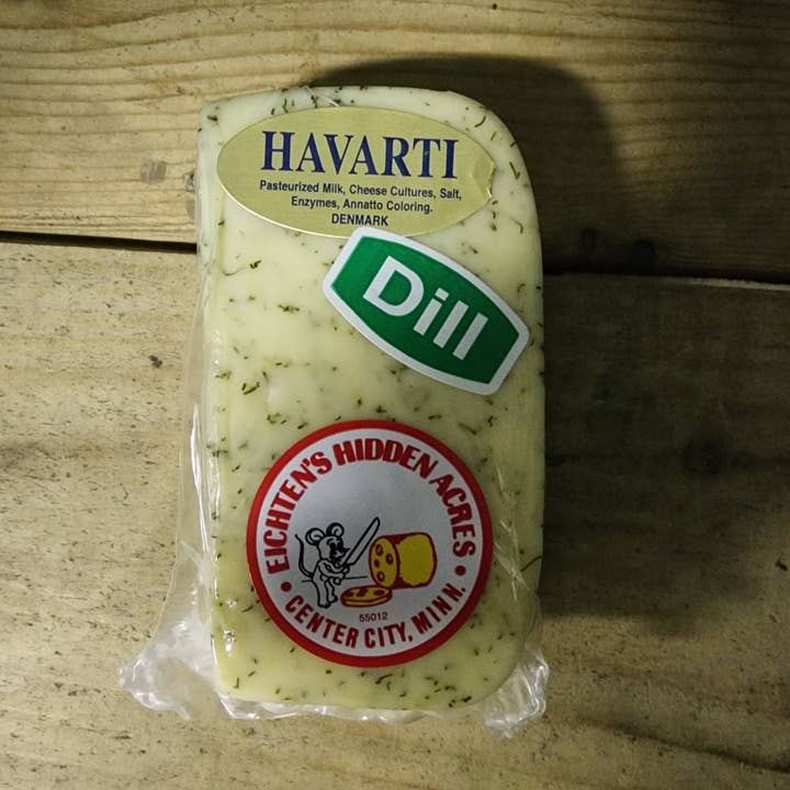 Havarti Dill Cheese 1/2# for wholesale by Eichtens Cheese