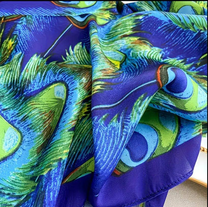 Wild & Free - Wholesale Scarf - Women's - Pañuelo Rectangular de Pavo Real2