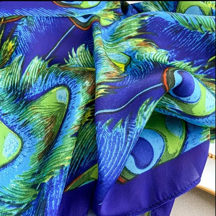 Wild & Free - Wholesale Scarf - Women's - Pañuelo Rectangular de Pavo Real2
