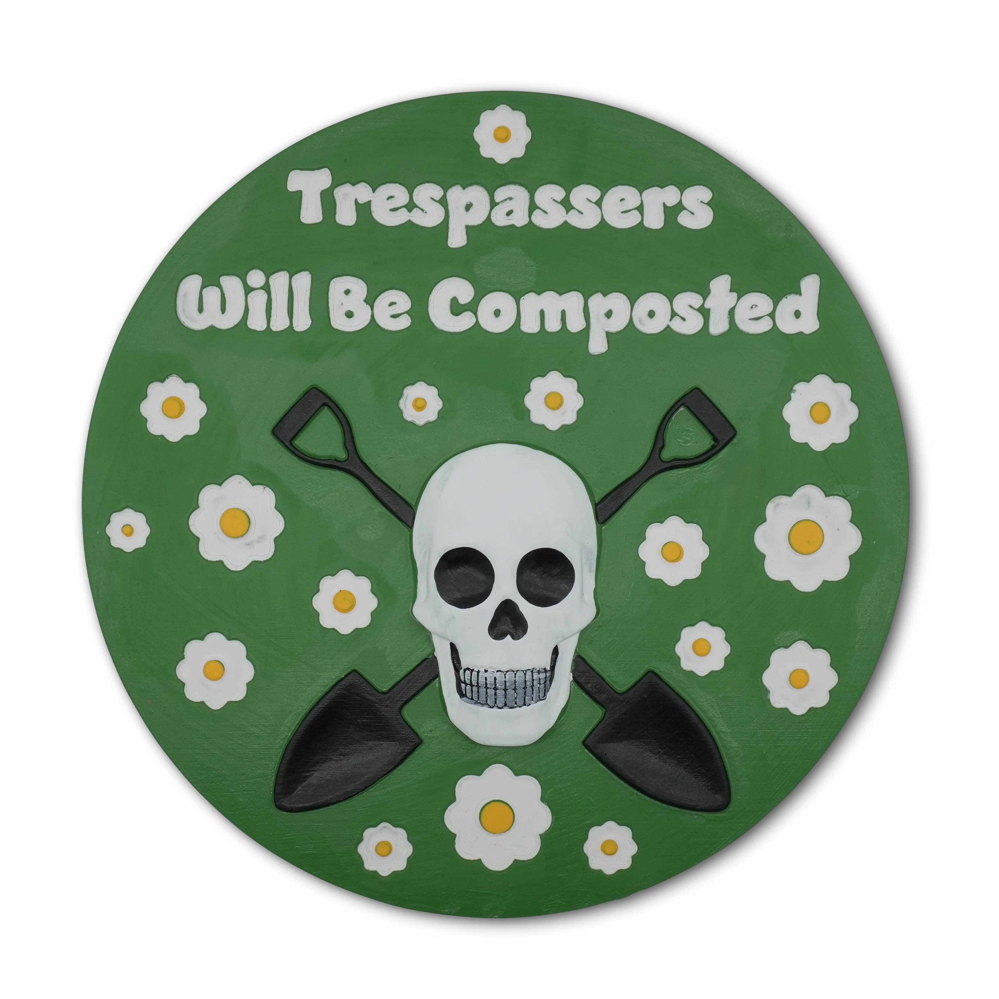 Happy Cow Lawn Decor - Wholesale Stepping Stone - “Trespassers Will be Composted” Garden Stepping Stone2