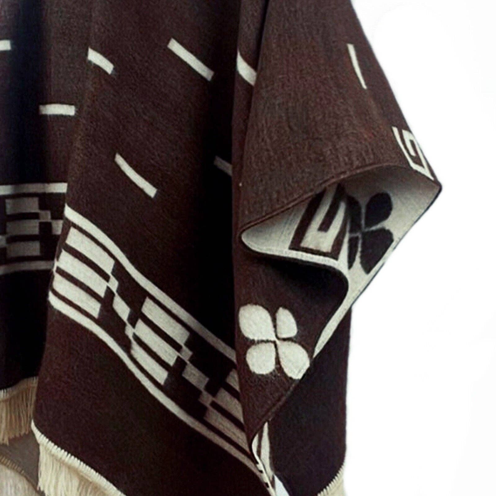 ECUALAMA – wholesale Poncho – Kids – Kids Clint Eastwood Poncho cowboy Serape replica handmade of Alpaca wool Unisex - brown5