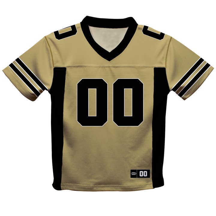 Vive La Fete Game Day Gold Black Fashion Football T-Shirt for wholesale by Vive La Fete